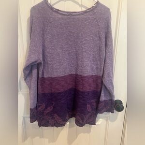 Bill Baber purple ombré Lavender & Plum Knit Sweater silk and linen Tunic